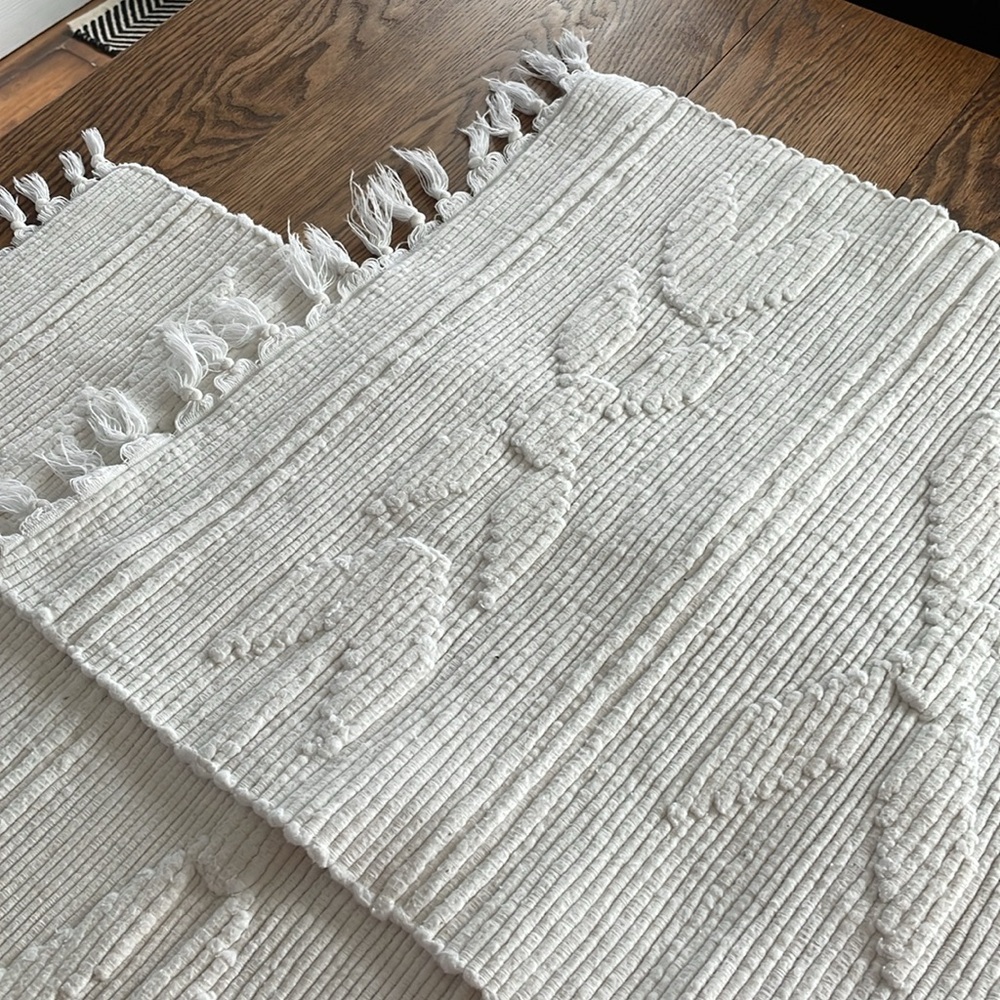 Boho Cotton Fringe Rug Set - Picture 2 of 3